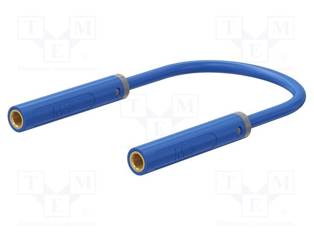 Test lead; 60VDC; 30VAC; 19A; banana socket 4mm,both sides; blue