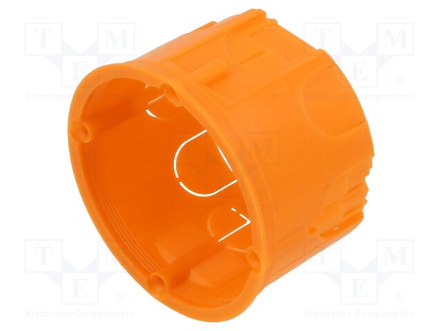 Enclosure: junction box; Ø: 63mm; plaster embedded; IP20; orange