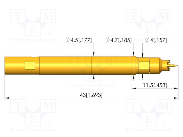 Test needle; plug-in