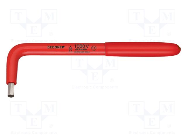 Wrench; hex key,insulated; 12mm; Chrom-vanadium steel