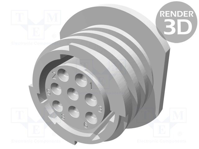 Plug; female; PIN: 8; w/o contacts; CPC Series 2; for cable