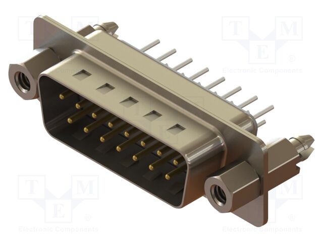 Connector: D-Sub; PIN: 15; socket; male; angled; THT; MHDD