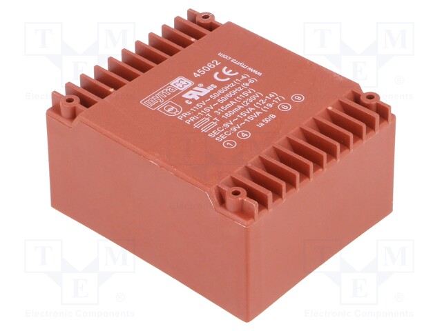 Transformer: encapsulated; 30VA; 115/230VAC; 9V; 9V; 1667mA; 1667mA