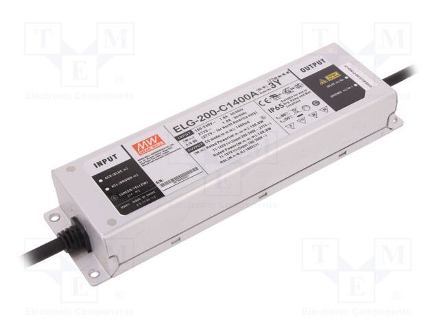 Power supply: switched-mode; LED; 198.8W; 71÷142VDC; 700÷1400mA