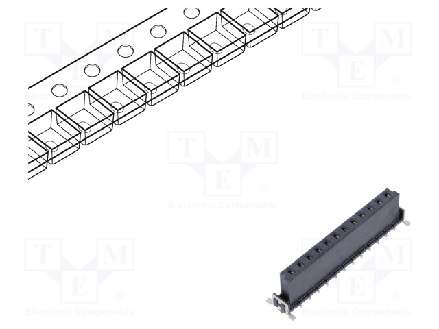 Connector: PCB to PCB; female; PIN: 12; 2.54mm; -55÷125°C; 18A; SMT