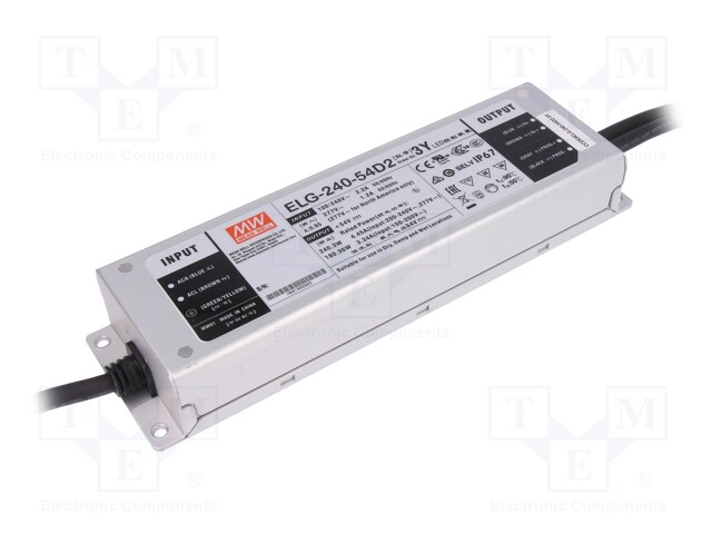 Power supply: switched-mode; LED; 240.3W; 54VDC; 4.45A; 100÷305VAC