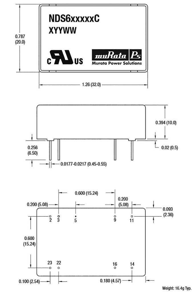 Converter: DC/DC; Uin: 18÷36V; Uout: 15VDC; Uout2: 15VDC; Iout: 0.2A