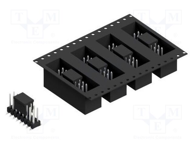Connector: pin strips; pin header; male; PIN: 16; 2.54mm; SMT; 2x8