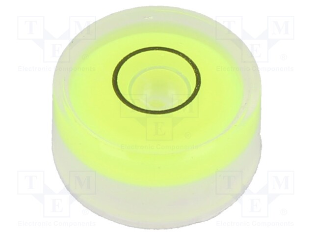 Spirit level; H: 8mm; Ømount.hole: 15mm; plastic; Body: white