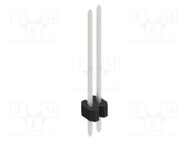 Connector: pin strips; pin header; male; PIN: 2; 1.27mm; THT; 1x2