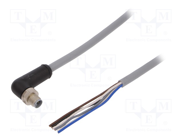 M12; PIN: 5; male; L code-Power; Len: 3m; Insulation: PUR; IP67; 16A