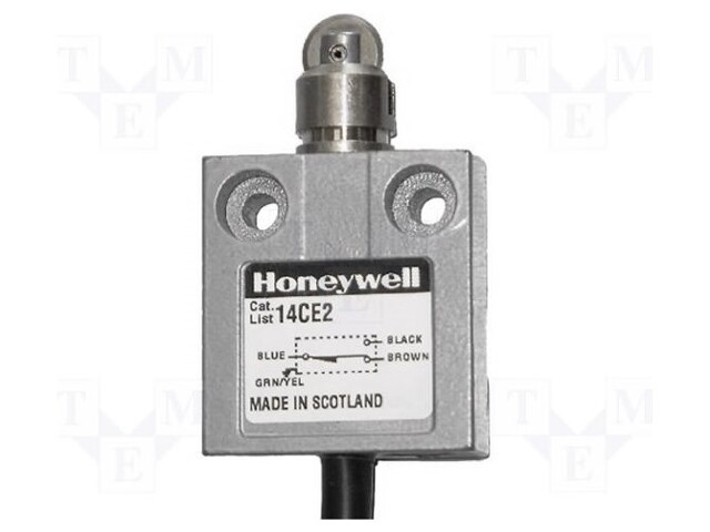 Limit switch; oblong metal roller Ø12,4mm; SPDT; 5A; max.240VAC