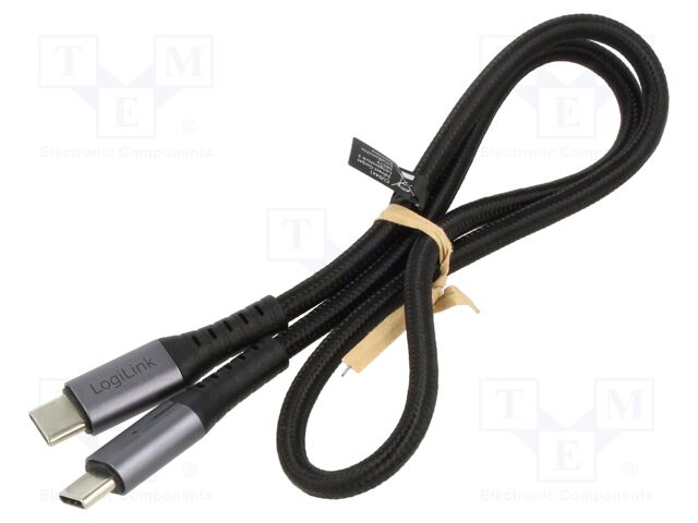 Cable; USB 3.2 Gen 2x2; USB C plug,both sides; 0.5m; black; 100W