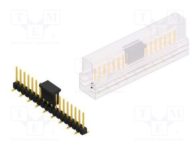 Connector: pin strips; pin header; male; PIN: 18; 2.54mm; SMT; 1x18