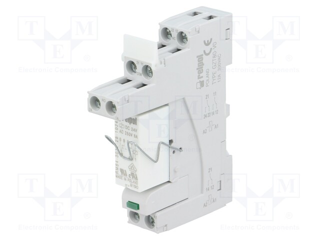 Relay: interface; DPDT; Ucoil: 24VDC; 8A; 8A/250VAC; 8A/24VDC; 100mΩ