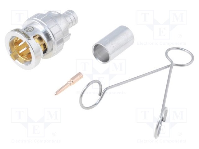 Plug; BNC; male; shielded; straight; 75Ω; 1505A,RG59B/U; crimped