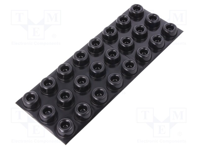 Self-adhesive foot; H: 10.2mm; black; polyurethane; Dim: Ø22.4mm