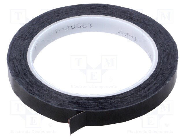 Tape: electrical insulating; W: 12mm; L: 66m; Thk: 63um; black; 100%