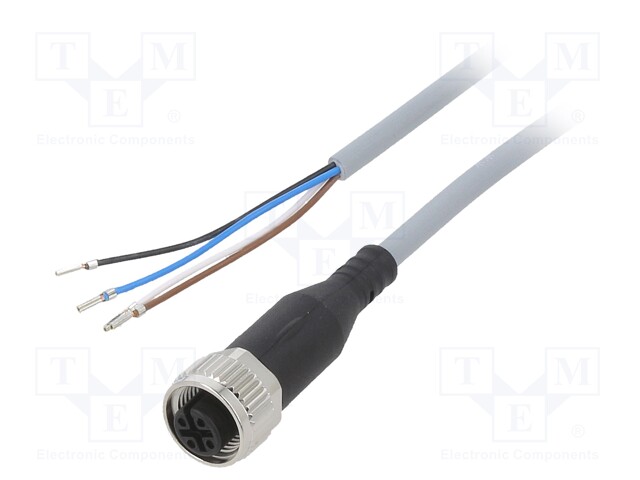 Connection lead; female,M12; IP65,IP68,IP69K; Len: 2.5m; 0÷250VDC