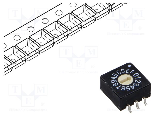 Encoding switch; HEX/BCD; Pos: 16; SMT; Rcont max: 100mΩ; 4.9Ncm
