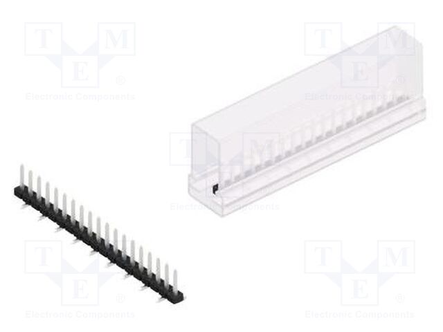 Connector: pin strips; pin header; male; PIN: 19; 2mm; SMT; 1x19