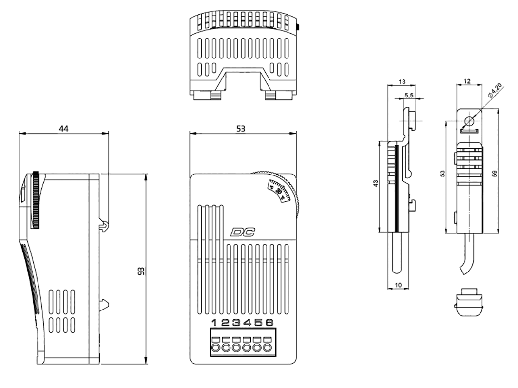 Sensor: thermostat; Contacts: NC; 13A; Connection: screw terminals