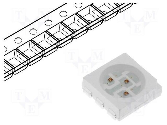 LED; SMD; 5060,PLCC6; red; 2180÷3000mcd; 5x5x1.5mm; 120°; 1.8÷2.6V