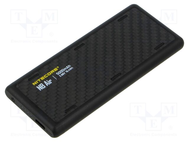 Re-battery: powerbank; 5V; 5000mAh; 48x112x9.7mm; 2.4A
