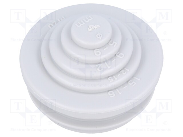 Grommet; TPE (thermoplastic elastomer); grey; -35÷60°C; UL94HB