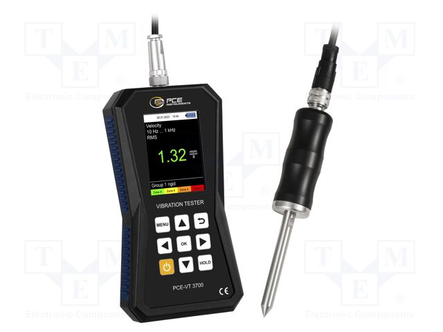 Vibrometer; Display: LCD 2,8"; Ch: 1; 0÷3,9mm,0÷399,9m/s2; IP52