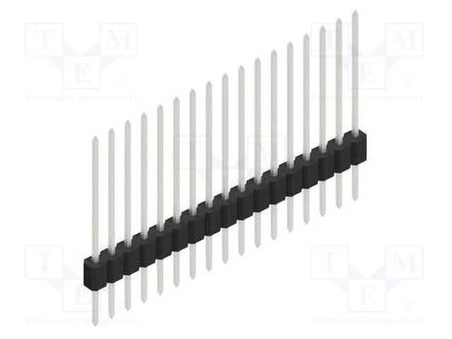 Connector: pin strips; pin header; male; PIN: 17; 1.27mm; THT; 1x17