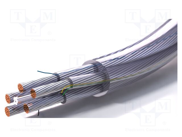 Wire; 5G0.75mm2; round; stranded; Cu,tinned; PVC; transparent