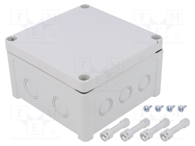 Enclosure: junction box; X: 130mm; Y: 130mm; Z: 75mm; wall mount; ABS