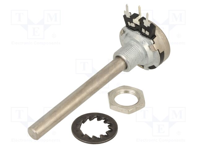 Potentiometer: shaft; single turn; 2.5kΩ; 200mW; THT; 6mm; metal