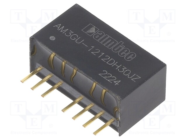 Converter: DC/DC; 3W; Uin: 4.5÷36V; Uout: 12VDC; Uout2: -12VDC; SIP8
