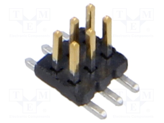 Connector: pin strips; male; PIN: 6; 1.27mm; gold-plated; SMT; reel