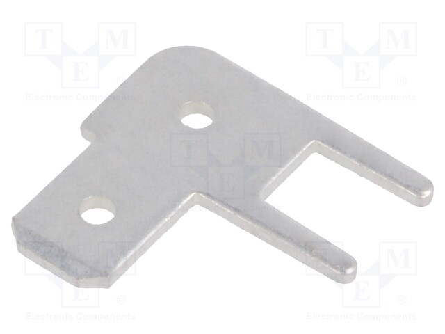 Terminal: flat; 4.8mm; 0.8mm; male; THT; brass; tinned; angled 90°