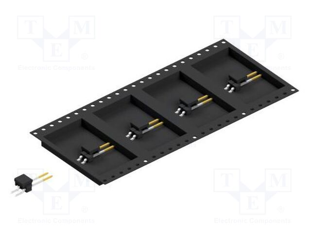 Connector: pin strips; pin header; male; PIN: 2; 2.54mm; SMT; 1x2