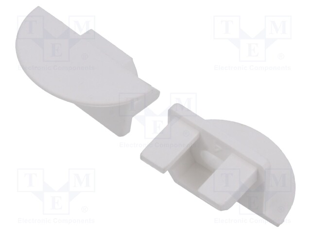Cap for LED profiles; white; PDS-NK; with hole