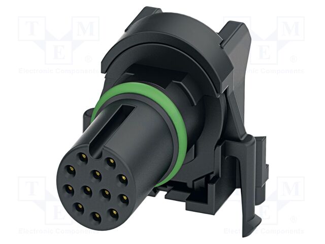 Connector: M12; contact insert; PIN: 12; 30V; angled; IP67; THT; 1.5A