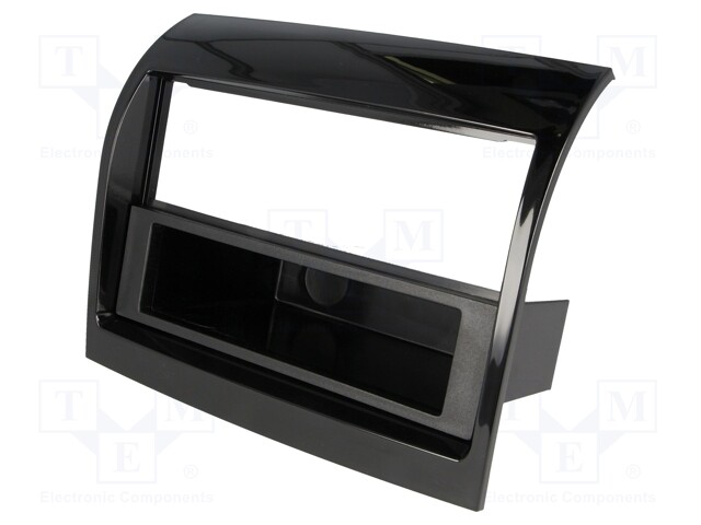 Radio mounting frame; Citroën,Fiat,Peugeot; 2 DIN; black gloss