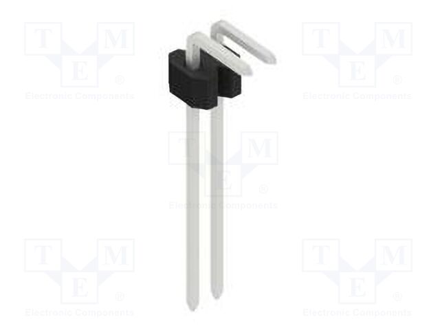 Connector: pin strips; pin header; male; PIN: 2; 1.27mm; THT; 1x2