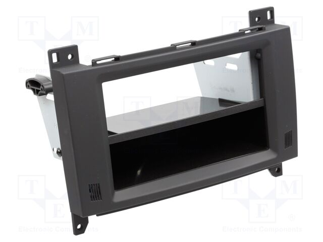 Radio frame; Mercedes; 2 DIN; black/rubber-touch