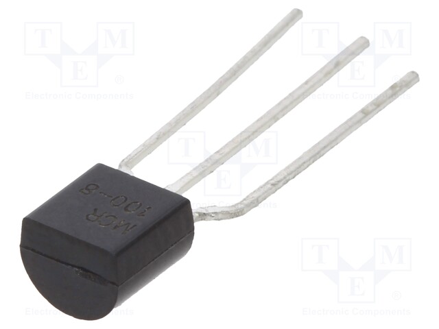 Thyristor; 600V; 0.8A; Igt: 0.2mA; TO92; THT; Ammo Pack; Ifsm: 10A