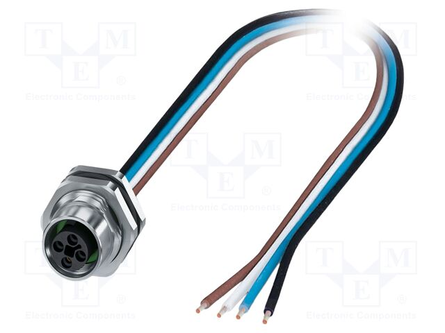 Connector: M12; socket; PIN: 4; female; 63V; straight; IP65; cables