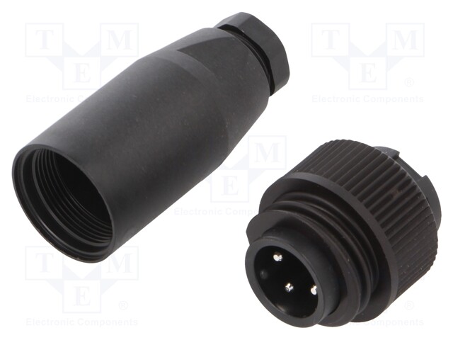 Plug; Connector: circular; 692/693; male; PIN: 4; silver plated; 16A