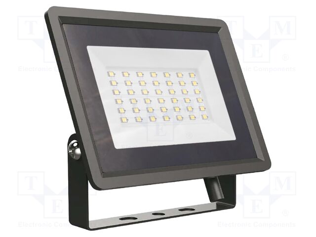 Lamp: LED flood light; 30W; 230VAC; white cold; 110°; 6500K; 25000h