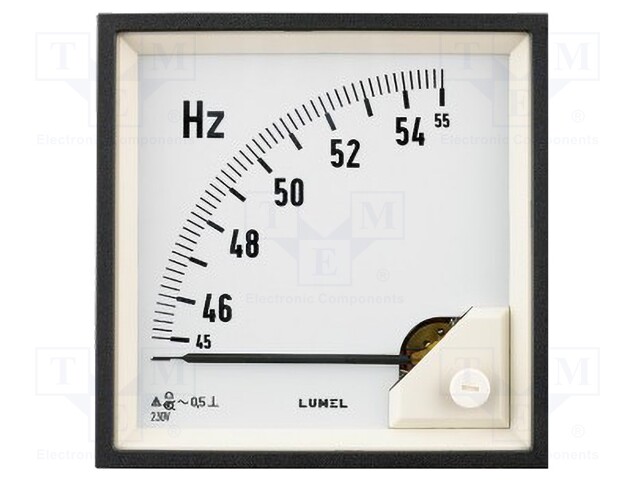 Meter; on panel; analogue; Class: 0,5; 45÷55Hz; IP52; 96x96mm