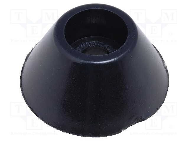 Foot; black; PVC; A: 14.8mm; B: 8mm; C: 6mm; E: 7mm; D: 3mm; F: 3.1mm