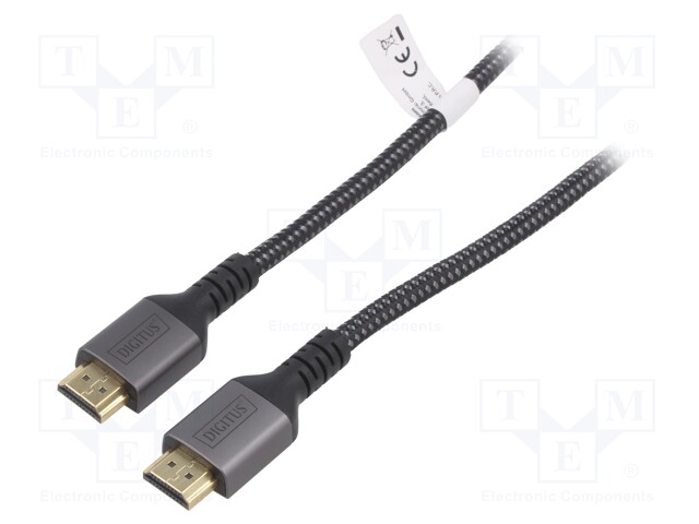Cable; HDCP 2.2,HDMI 2.1; HDMI plug,both sides; textile; 2m